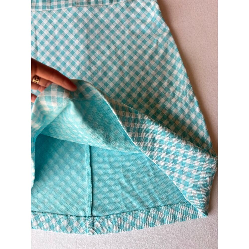 New Ann Taylor Aqua Pop Gingham Sleeveless Flare Dress Size 6 Petite - Picture 5 of 10